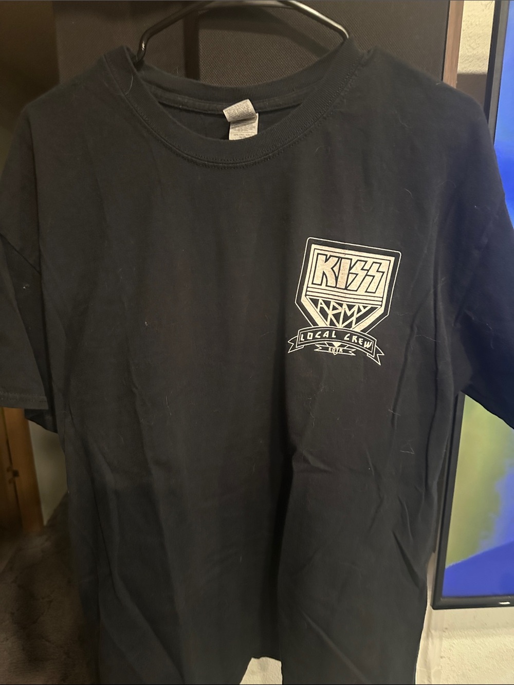 Kiss Black T‑Shirt with White KISS ARMY Chest Logo